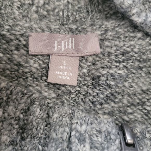 J. Jill grey sweater vest zipper front size large petite - Picture 5 of 6